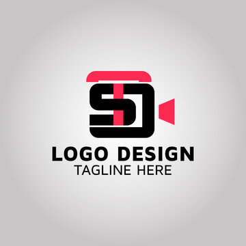 Letter TSD & video camera logo design idea | stock.adobe