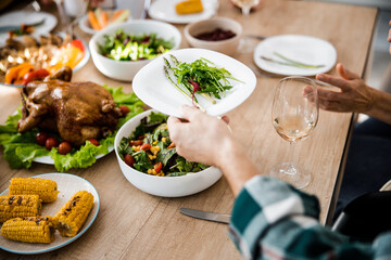 Cropped photo of man going to eat tasty and healthy food