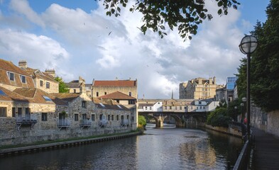 old houses on a bridge over water in bath united kingdom