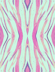 Seamless Zebra Background. Blue Wildlife Pattern. 