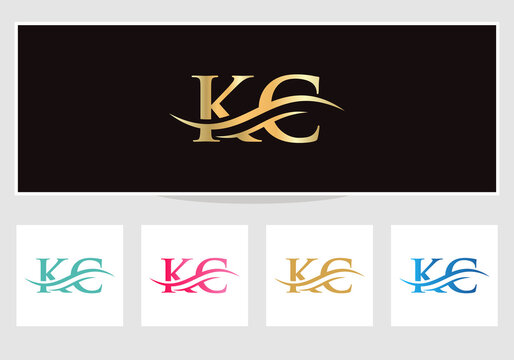Initial KC letter Type Logo Design vector Template. Abstract Letter KC logo Design
