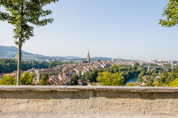 Bern, Münster, Kirche, Berner Münster, Altstadt, Altstadthäuser, Stadt, Rosengarten, Park, Aussichtspunkt, Hauptstadt, Aare, Fluss, Sommer, Schweiz