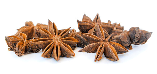 Fragrant star anise isolated on white background