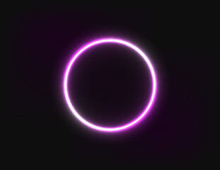 Pink neon circle glowing abstraction for your advertisement and banner.
