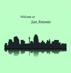 Obraz premium San Antonio, Texas ( city silhouette )