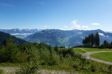 Fototapeta na wymiar Untouched alpine nature near Zell am See in Austria one summer afternoon - August 25, 2020