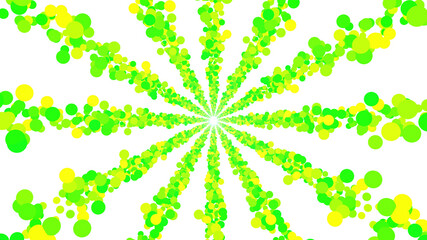 Colorful radial dot milky way radiant road white abstract 3D illustration background.