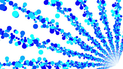 Colorful radial dot milky way radiant road white abstract 3D illustration background.