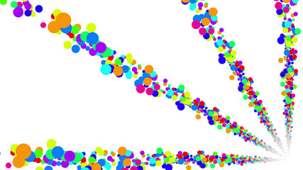 Colorful radial dot milky way radiant road white abstract 3D illustration background.