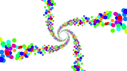 Colorful radial dot milky way radiant road white abstract 3D illustration background.