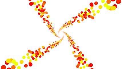 Colorful radial dot milky way radiant road white abstract 3D illustration background.