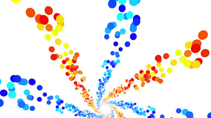 Colorful radial dot milky way radiant road white abstract 3D illustration background.