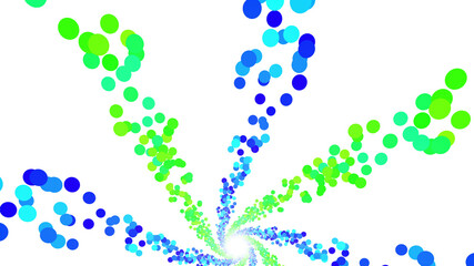 Colorful radial dot milky way radiant road white abstract 3D illustration background.