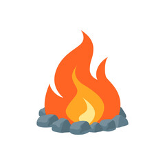 Simple vector flame icon in flat style