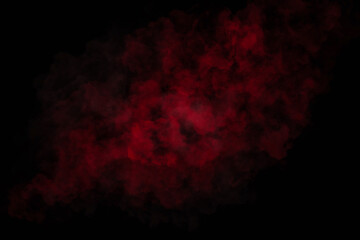 3d red color splash on abstract black background