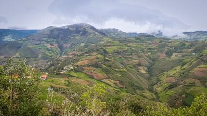 Fototapeta na wymiar landscape of the mountains around turistic place Kuelap in Chachapoyas Peru