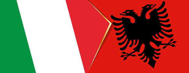 Italy and Albania flags, two vector flags.