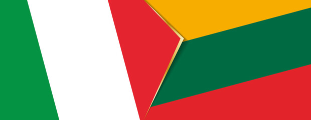 Italy and Lithuania flags, two vector flags.