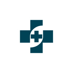 Obraz na płótnie Canvas Doctor plus illudtration vector logo design for medical and health care and business branding pharmacy and clinic icon.