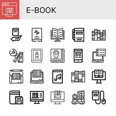e-book icon set