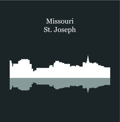 Fototapeta na wymiar St. Joseph, Missouri ( city silhouette )