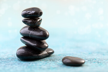 Basalt stones for Spa massage.
