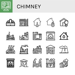 chimney simple icons set