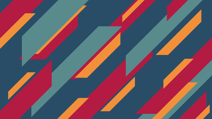 Dark geometric abstract wallpaper blue colors with the image of red, blue, yellow stripes