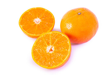 Fresh orange isolated on white background with clipping path