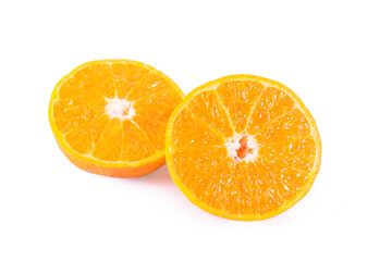 Fresh orange isolated on white background with clipping path