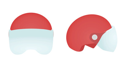 Red motorcycle helmet. vector illustration