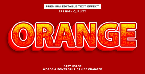Premium editable text effect orange