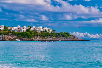 panorama of the island of Sint Maarten island in the Caribbean