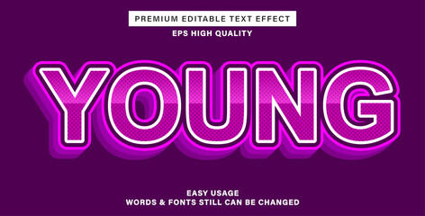 Premium editable text effect young style