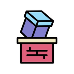 gift box related gift boxes without ribbon and bow vector with editable stroke