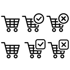 Shop carts icon vector set. basket illustration sign collection. buy symbol.