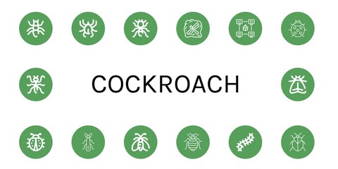 Set of cockroach icons