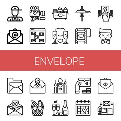 envelope simple icons set