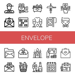 Fototapeta premium envelope simple icons set
