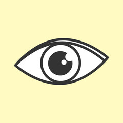 Obraz premium Eye, clear line icon, flat creative design, vector