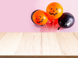 Halloween scene with balloons