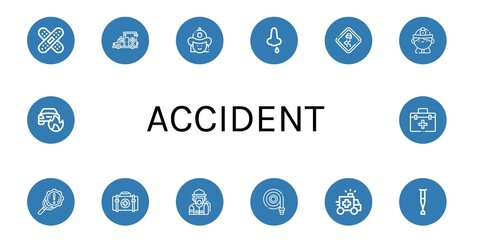 accident icon set