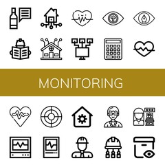 monitoring icon set