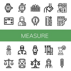 measure simple icons set