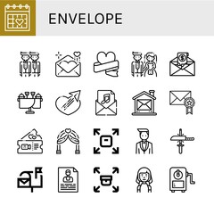 envelope simple icons set