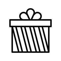 gift box related gift box with ribbon and strips vector in lineal style,