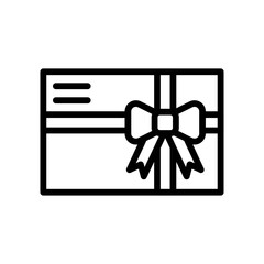 gift box related gift card with ribbon and bow vector in lineal style,
