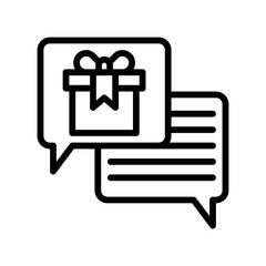 gift box related gift box on message popup vector in lineal style,