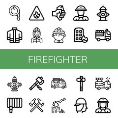 Set of firefighter icons