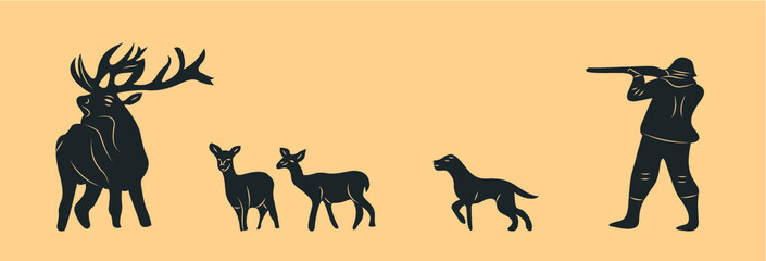 Hunter silhouette with gun